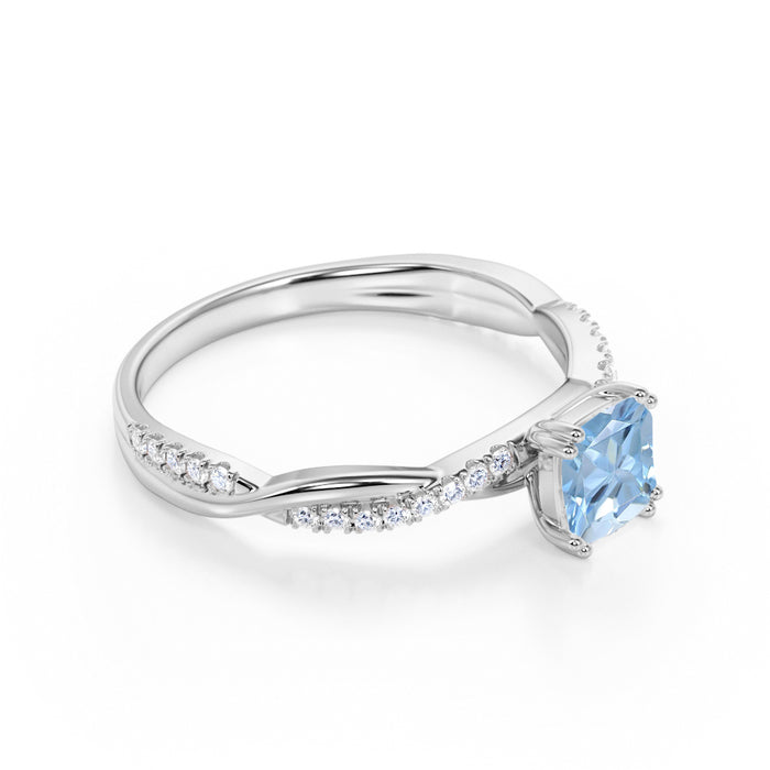 Gemstone Jewelry by Angara | Solitaire Aquamarine Infinity Twist Ring |  Angara Jewelry | Angara.com - YouTube